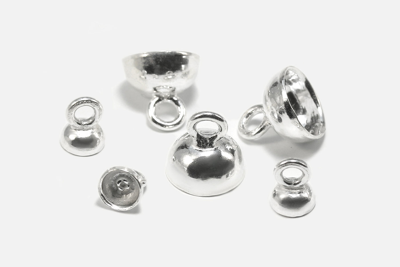 Perlenkappen mit Öse aus 925 SILBER, Ø 4,5 mm