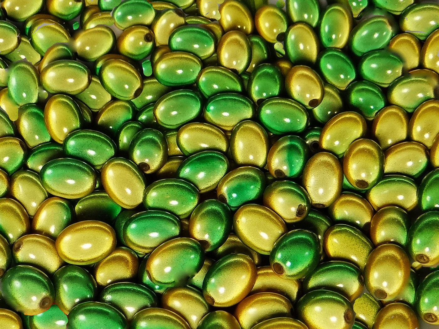 Miracle Perlen, Olive, 14 x 18 mm, 10 Stück
