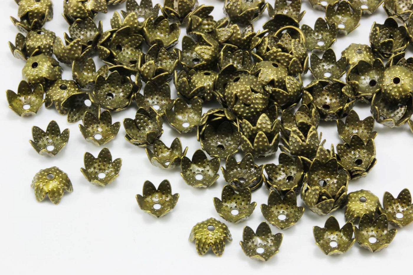 Perlenkappen, Ø 6,5 mm, bronzefarben