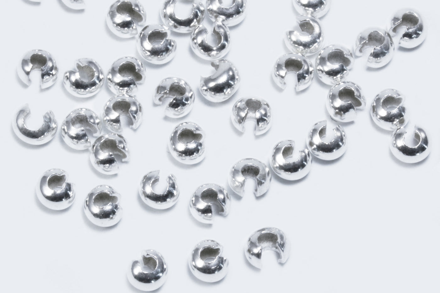 Kaschierperlen aus 925 Silber, Ø 3 mm