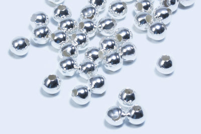 Perlen aus 925 Silber, Ø 4 mm, glatt