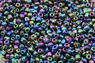 Rocailles Metallic Glanz, Iris, Ø 2/3/4mm, 20/100 g
