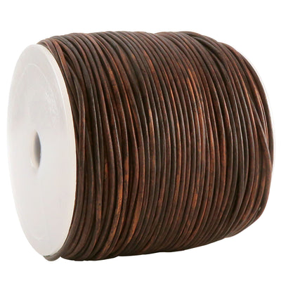 esnado Lederschnur 1 mm Mesh Holzbraun - Rindsleder