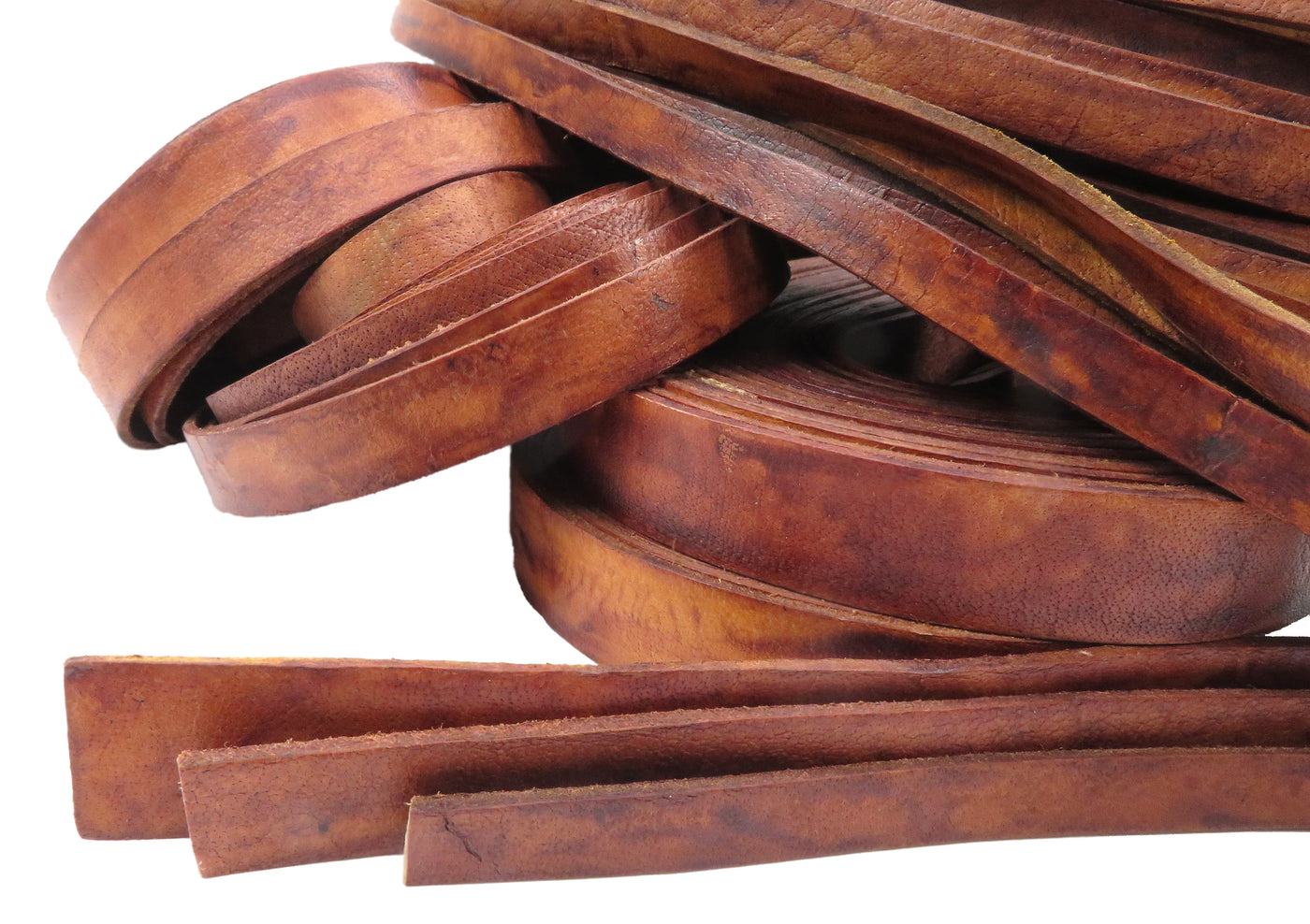 esnado weiches Lederband Flach 15 mm x 2,5 mm - Antik Braun