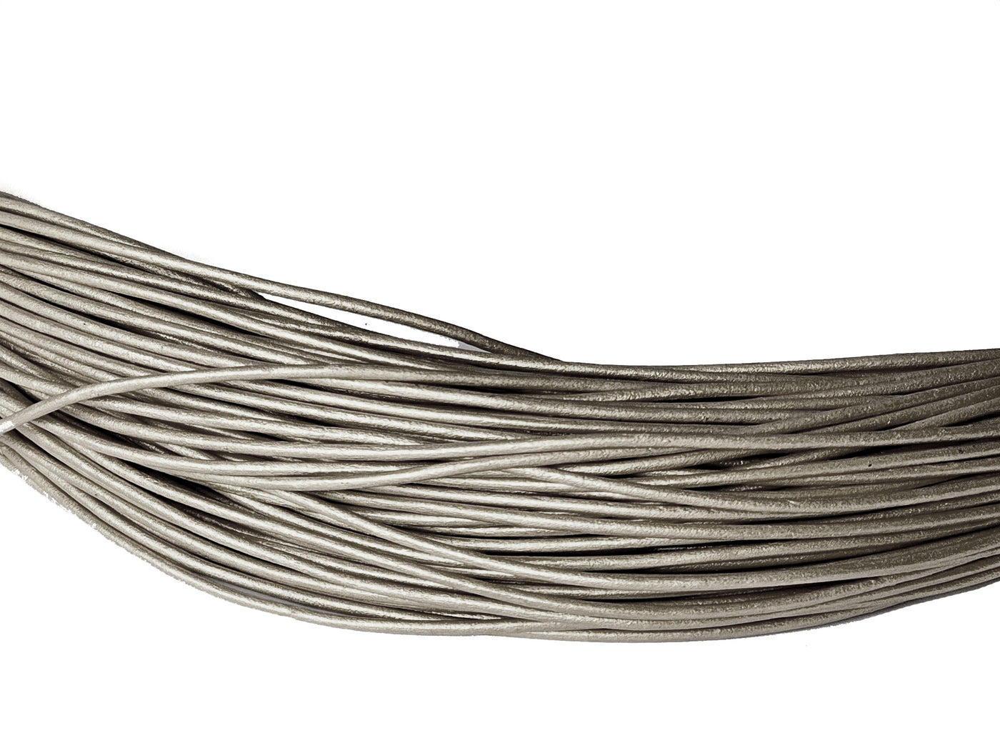 esnado Lederband 1,5 mm - Echt Leder - Silber