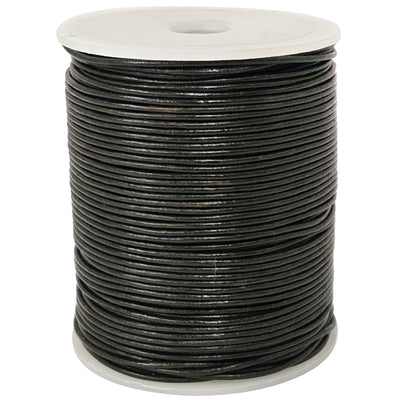 esnado Lederband 1,5 mm - Echt Leder - Antik Schwarz
