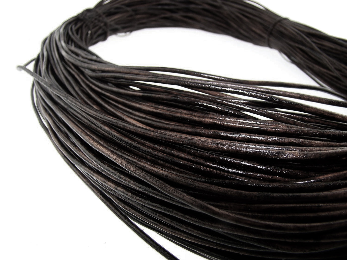 esnado Lederband 1,5 mm - Echt Leder - Antik Schwarz