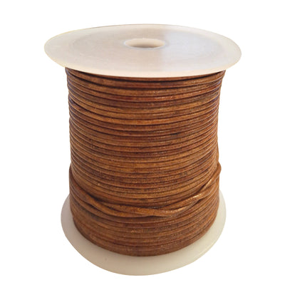 esnado Lederschnur 2mm in Antik Hellbraun – Echtes Rindsleder