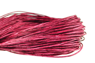 esnado Lederschnur 2mm in Mesh Karminrot – Echtes Rindsleder