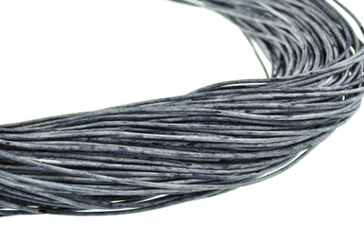 esnado Lederschnur 2mm in Mesh Hell Grau – Echtes Rindsleder