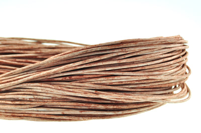 esnado Lederschnur 2mm in Mesh Elfenbein – Echtes Rindsleder