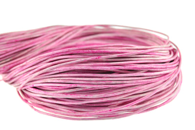 esnado Lederschnur 2mm in Mesh Rose Pink – Echtes Rindsleder