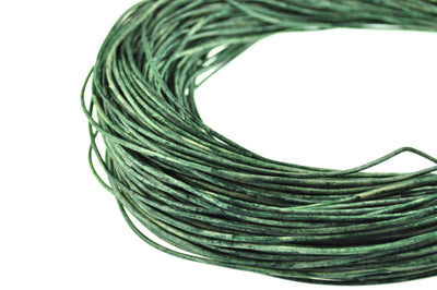 esnado Lederschnur 2mm in Mesh Basilikumgrün – Echtes Rindsleder