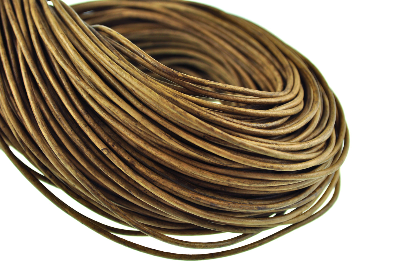 esnado Lederschnur 2mm in Mesh Erdnussbraun – Echtes Rindsleder