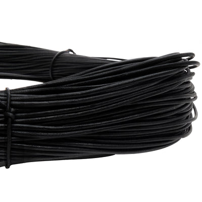 esnado Lederschnur 2mm in Matt Schwarz – Echtes Rindsleder