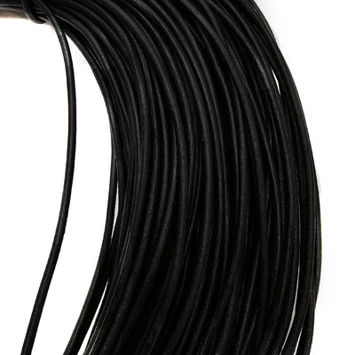 esnado Lederschnur 2mm in Matt Schwarz – Echtes Rindsleder