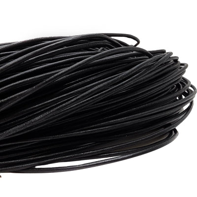 esnado Lederschnur 2mm in Matt Schwarz – Echtes Rindsleder