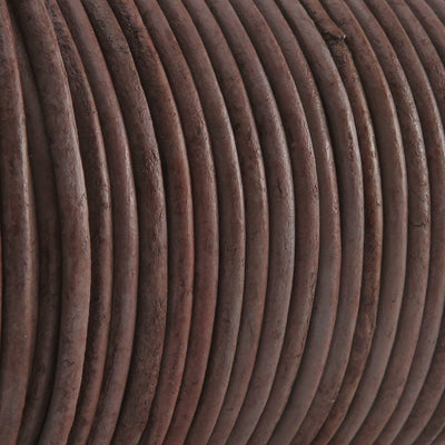 esnado Lederschnur Rund 2 mm - Bicolor Grau/Braun. Länge: 25 m auf Rolle