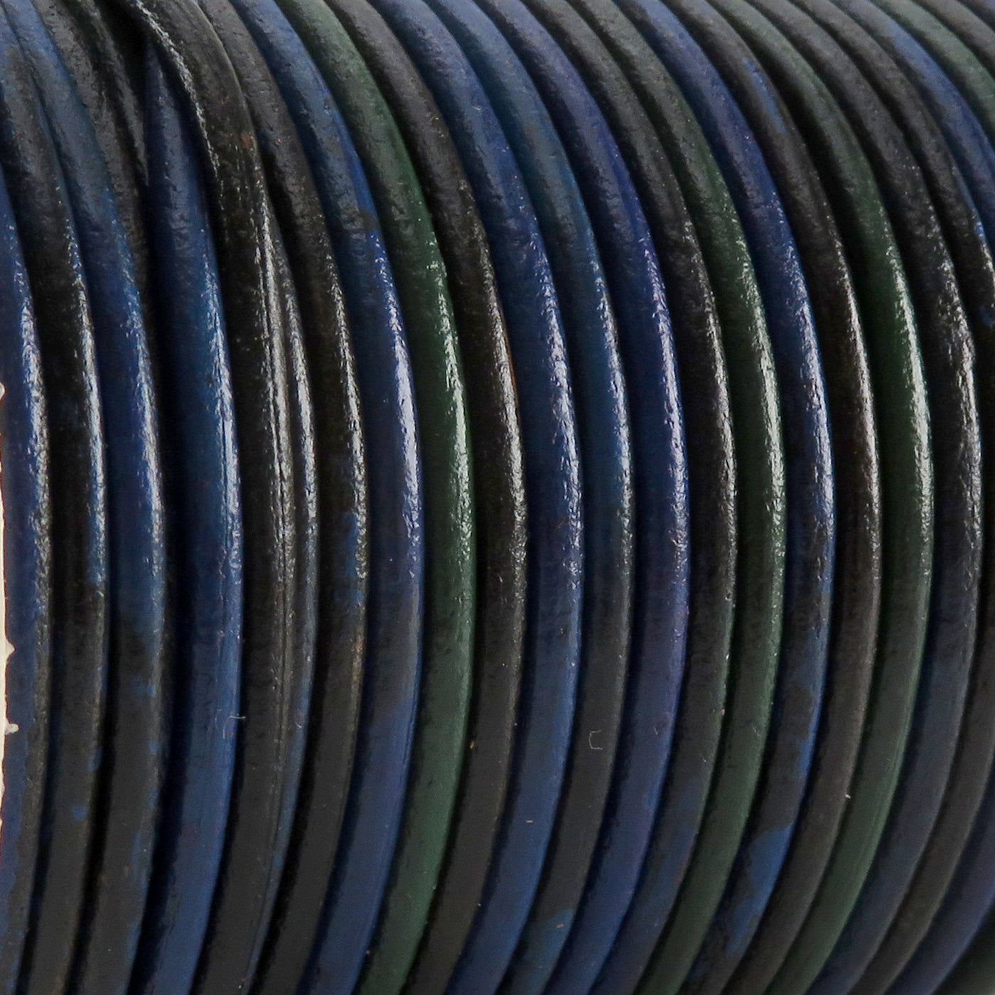 esnado Lederschnur Rund 2 mm - Bicolor Blau/Grün Länge: 25 m auf Rolle