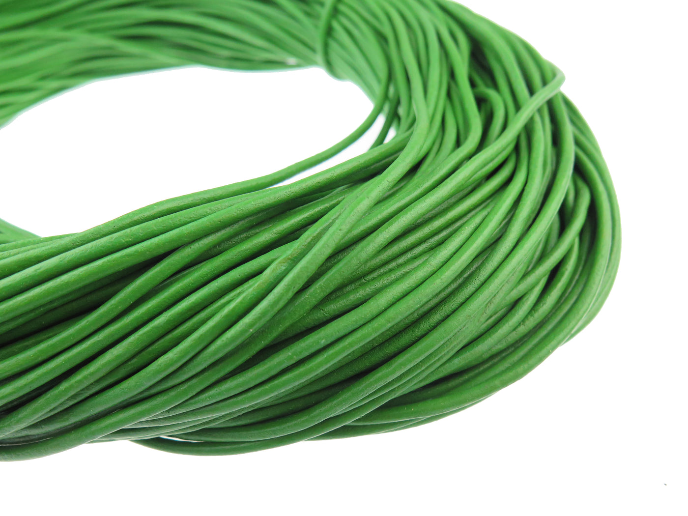 esnado Lederschnur Rund 3 mm Grün - echtes Leder