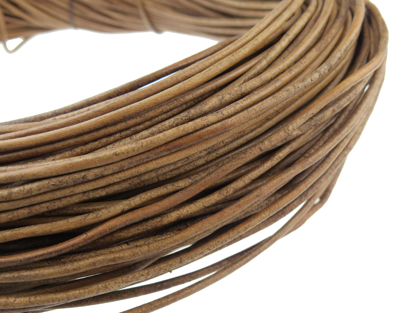 esnado Lederschnur Rund 3 mm  Naturbraun - echtes Leder