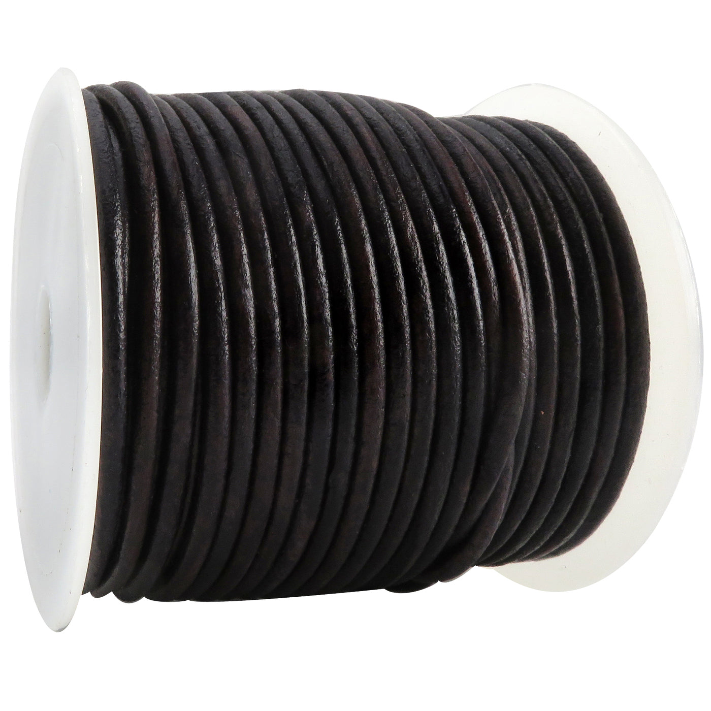 Lederschnur Rund 3 mm - Antik Schwarz - echtes Leder