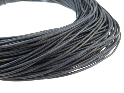 esnado Lederschnur Rund 3 mm - Jeansblau - echtes Leder