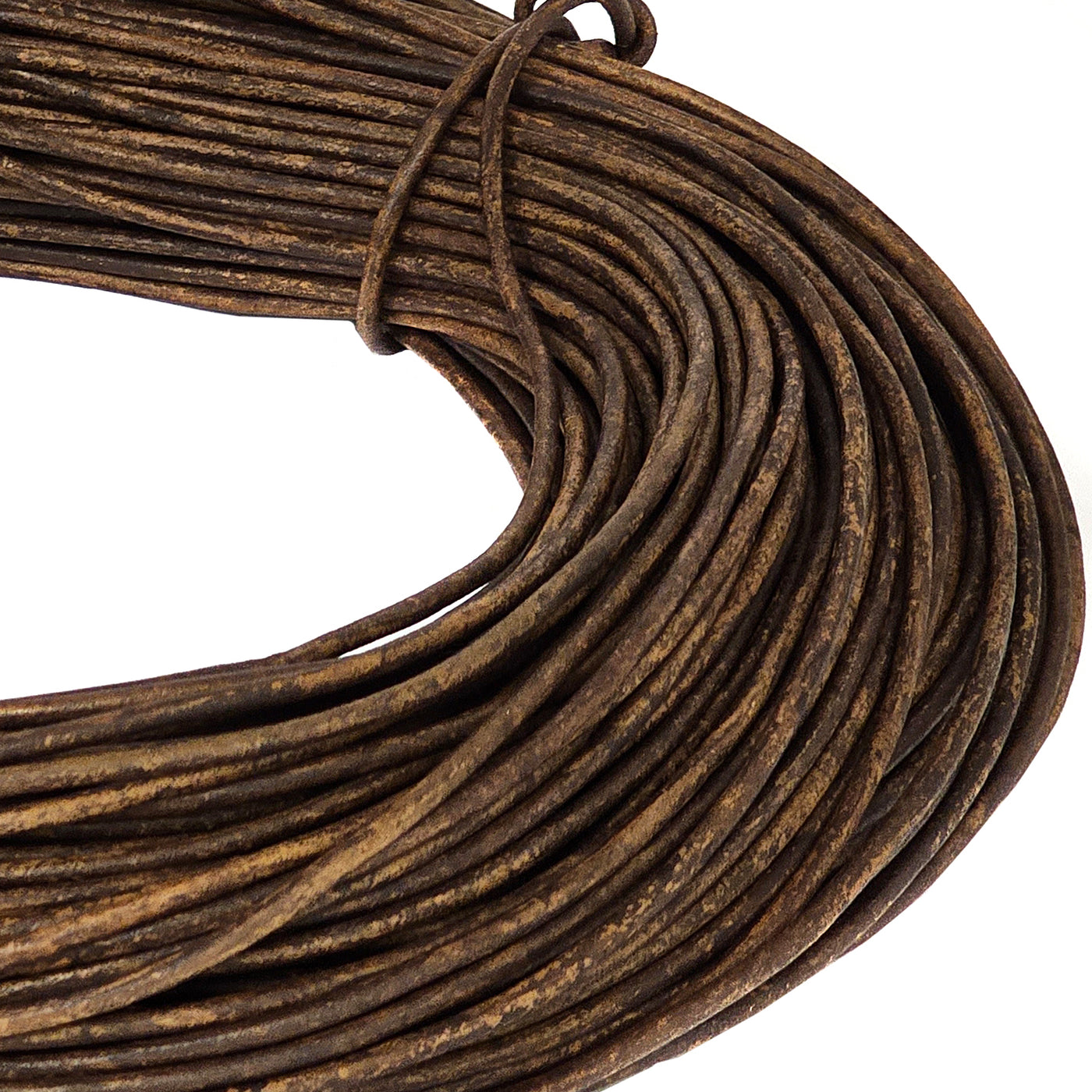 esnado Lederschnur Rund 3 mm - Mesh Holzbraun - echtes Leder