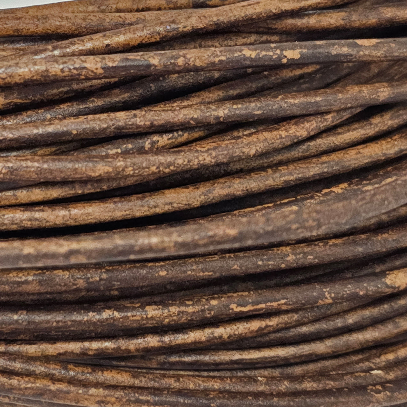 esnado Lederschnur Rund 3 mm - Mesh Holzbraun - echtes Leder