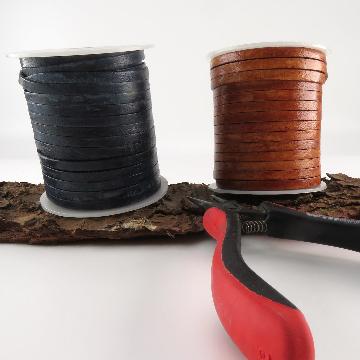 esnado Lederband flach - Breite 5 mm - Antik Hellbraun