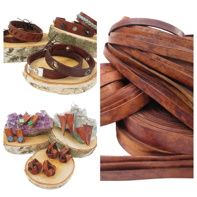 esnado Lederriemen, 20 mm x 2,5 mm - Antik Braun