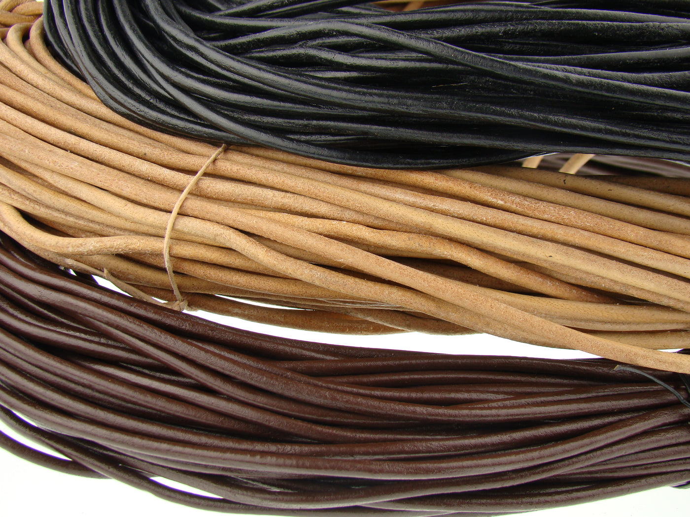 esnado Lederschnur Rund 4 mm - Antik Braun - echtes Leder