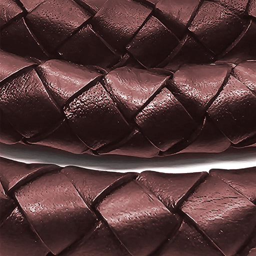 esnado Geflochtene Lederschnur 20 mm - Weinrot - Boloband