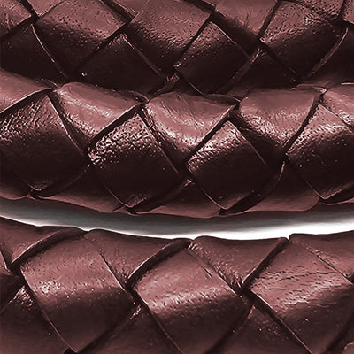 esnado Geflochtene Lederschnur 20 mm - Weinrot - Boloband