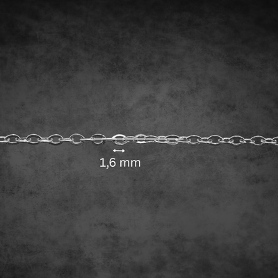 Panzerkette Edelstahl 1,6 mm –  mit Karabinerverschluss - Länge: wählbar