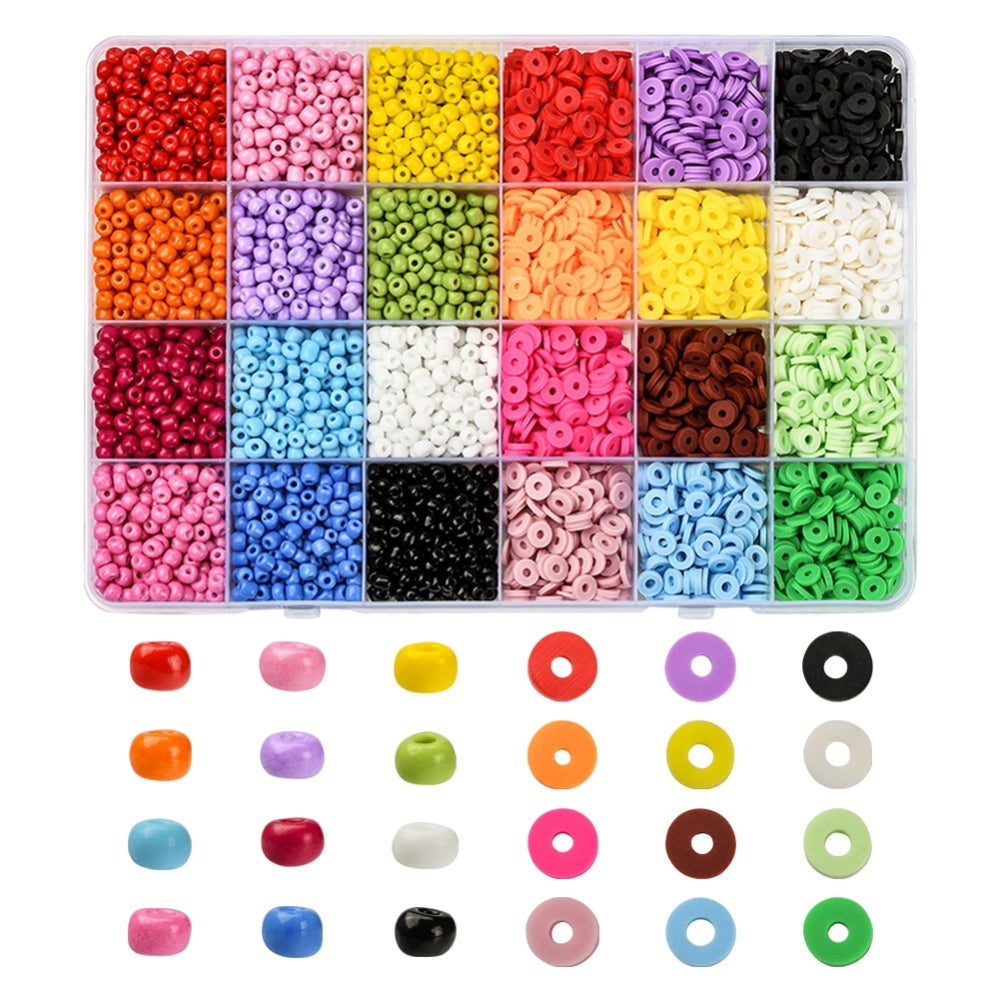 InwariaDIY Heishi & Seed Beads Set – 3.600-tlg. Perlen-Bastelset