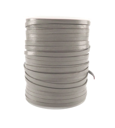 esnado Lederband flach - Breite 5 mm - Grau
