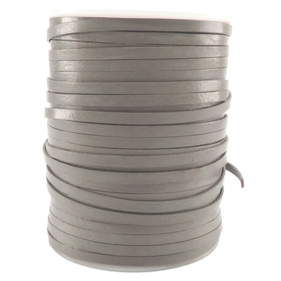 esnado Lederband flach - Breite 5 mm - Grau