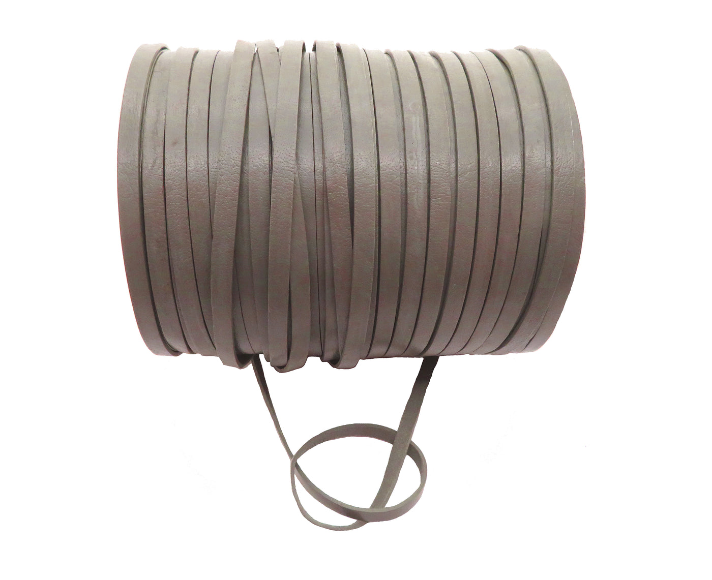 esnado Lederband flach - Breite 5 mm - Grau