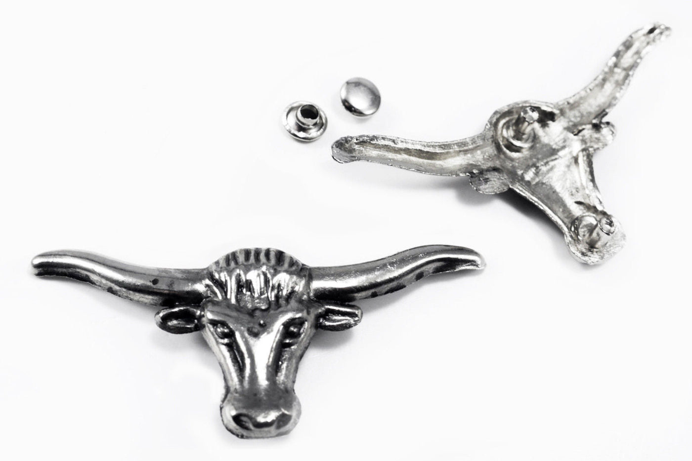 Ziernieten Nieten mit Kappe Eule Stierkopf Lilie Herz Kreuz Totenkopf, B60