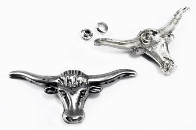 Ziernieten Nieten mit Kappe Eule Stierkopf Lilie Herz Kreuz Totenkopf, B60