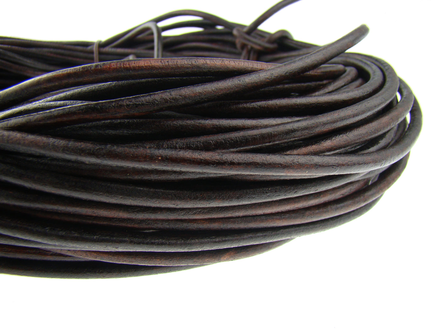 esnado Lederriemen Rund 6 mm - Antik Braun