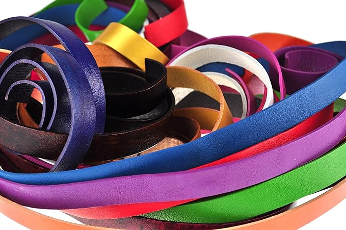 esnado flaches Lederband | viele Farben | Breite: wählbar | 1 Meter