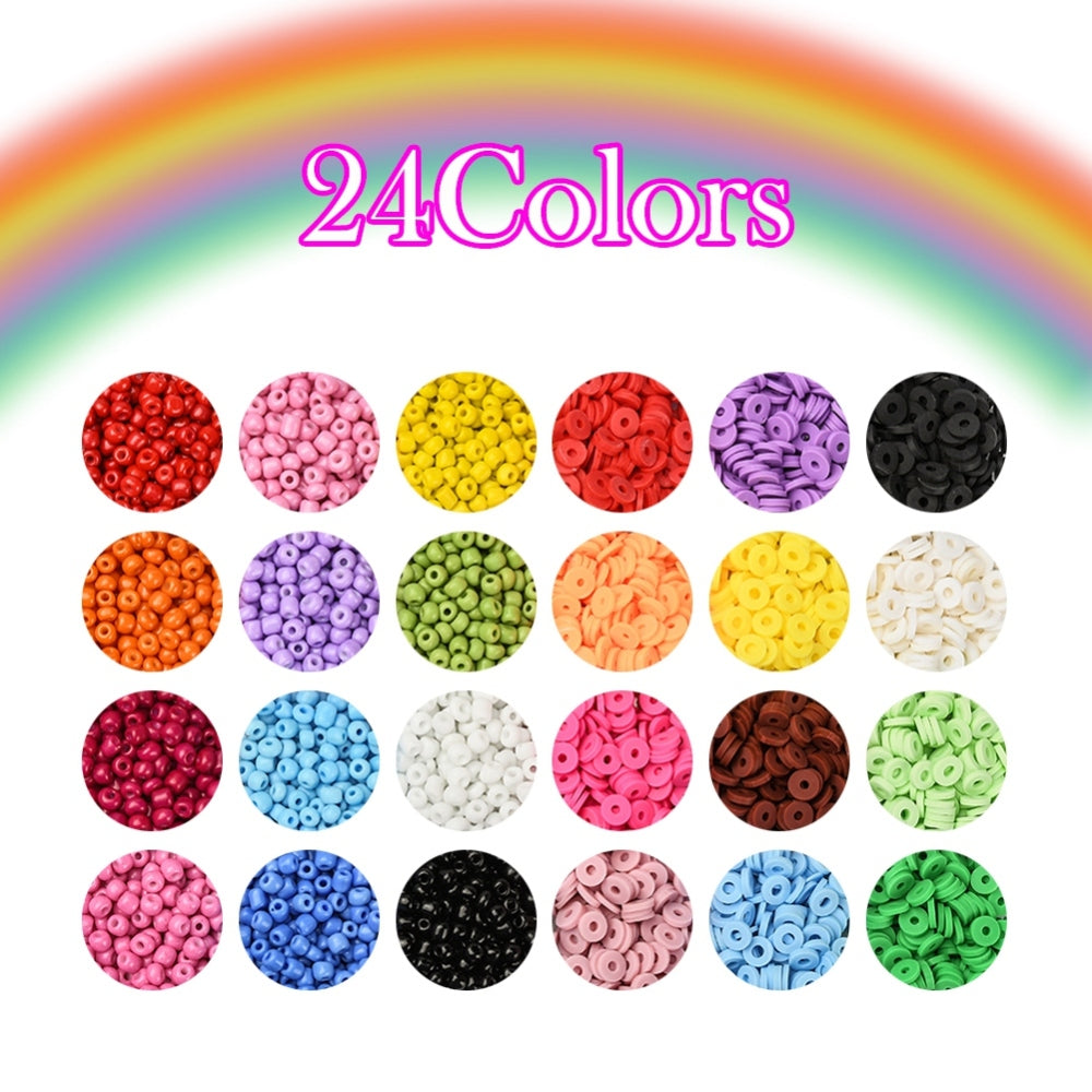 InwariaDIY Heishi & Seed Beads Set – 3.600-tlg. Perlen-Bastelset