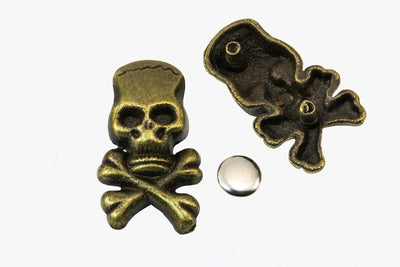 Ziernieten Nieten mit Kappe Eule Stierkopf Lilie Herz Kreuz Totenkopf, B60