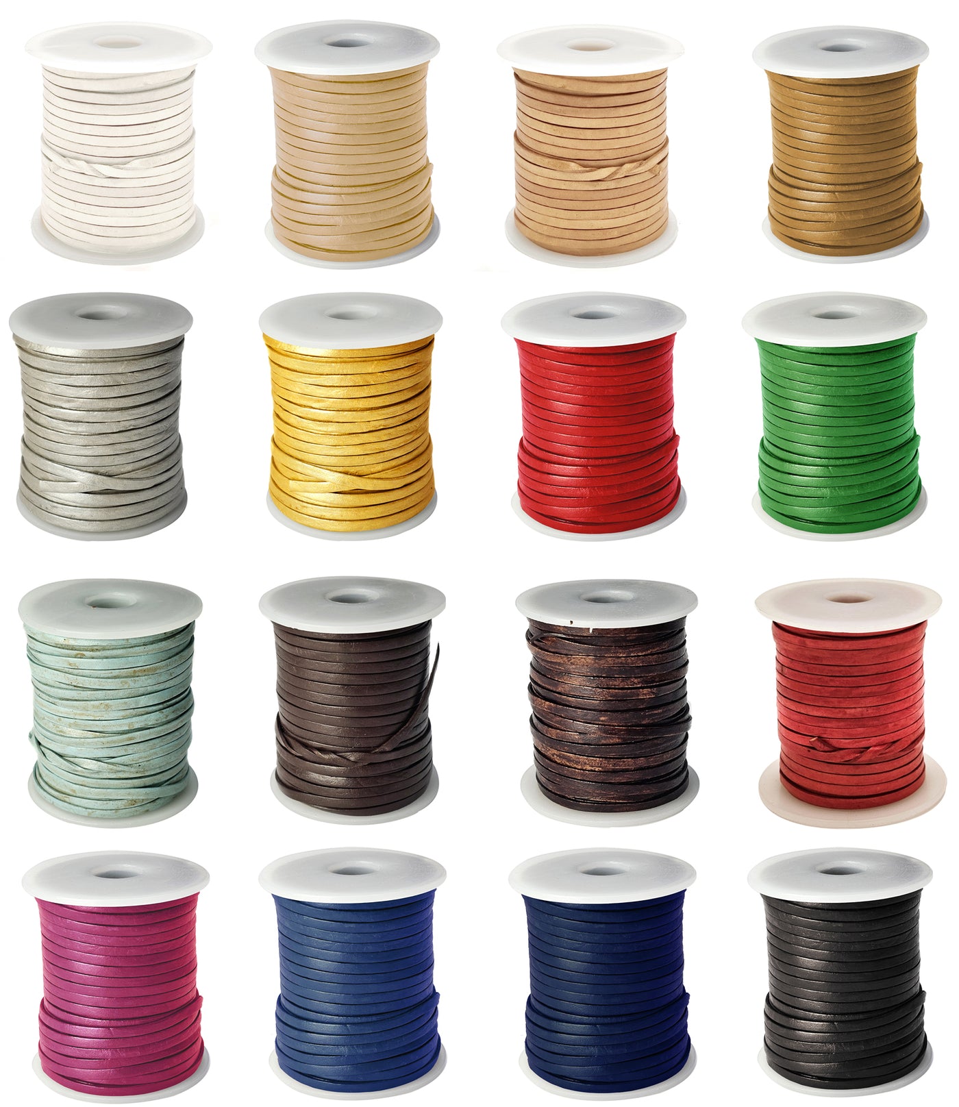 esnado Lederband flach - 3 x 1 mm - echtes Leder