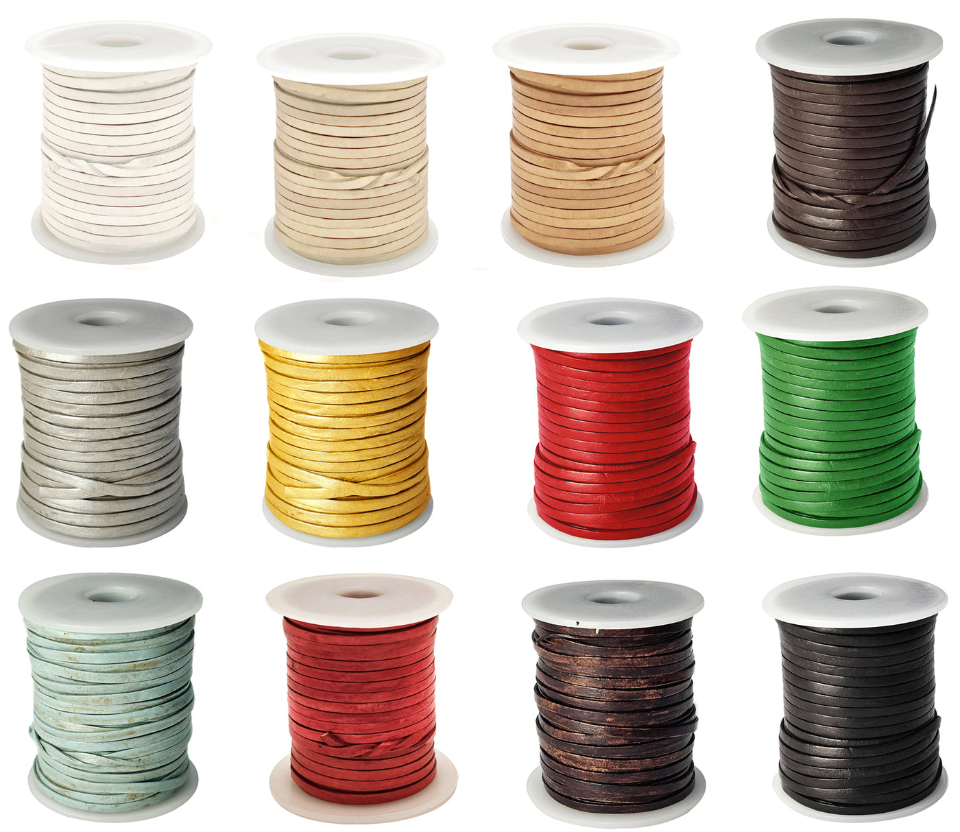 esnado Lederband flach - 3 x 1 mm - echtes Leder