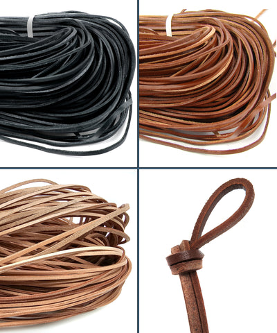 esnado Eckiges Lederband 3 x 2 mm - echtes Leder