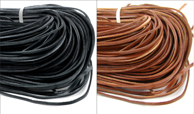 esnado Eckiges Lederband 3 x 2 mm - echtes Leder