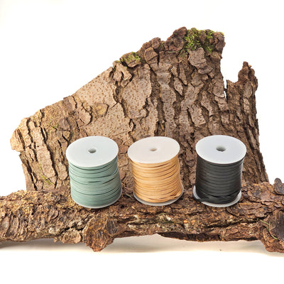esnado Lederband flach - 4 x 1 mm - für Schmuckkreationen